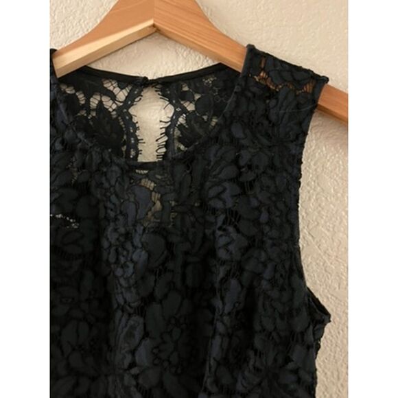 Banana Republic Navy Lace Tank Dress Keyhole Back Women's Size 2 - Picture 2 of 4